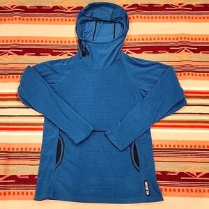 Melanzana Women M Teal Microgrid Hoodie